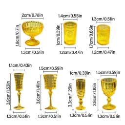 7PCS 1/6 Scale Miniature Wine Glass Multicolor Dollhouse Water Cup Creative Doll Kitchenware for Dollhouse