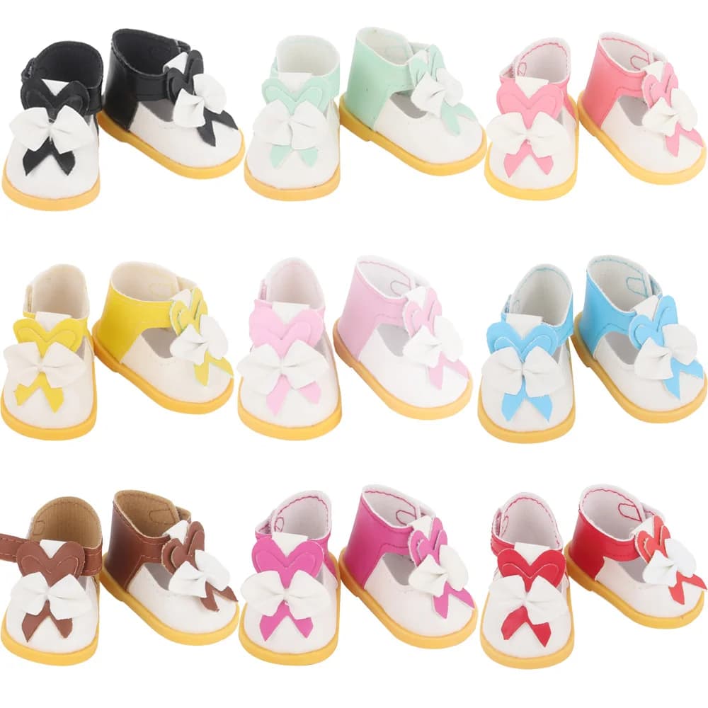 5.5cm Lovely Bow Doll Shoes For 14 Inch American& EXO Doll 1/6 New Mini Shoes Boots Accessories For 32-33 Russia DIY Doll,Nancy
