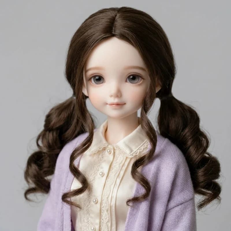 JD768 Size 6-7inch to 10-11inch Pretty Culry BJD Synthetic Mohair Wig YOSD MSD SD Blythe Top 1/6 1/4 1/3 Doll Hair Accessories