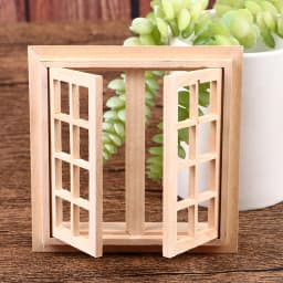 1 Set 1:12 Dollhouse Miniature DIY Wooden Window 16 Panel furniture for Children Play House Toys Accessories