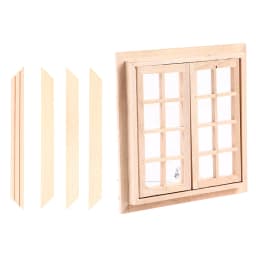 1 Set 1:12 Dollhouse Miniature DIY Wooden Window 16 Panel furniture for Children Play House Toys Accessories
