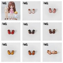 Blyths Doll Shoe Accessories Ob22 Ob24 Doll Shoes Rabbit Shoe Toy Accessories Mini Leather Shoes 3.0 * 1.8cm