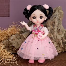 16cm 1/12 Princess Doll BJD DIY Dress Up Doll Toys with Clothes Shoes Movable 13 Joints Cute Sweet Face Girl Gift Child for Kids