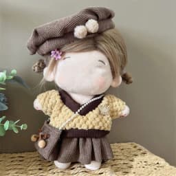 For 20CM Cotton Doll Clothes Cap Headdress Multicolor Miniature Dress Suit Doll Accessories Cosplay Doll Headwear Dress Set