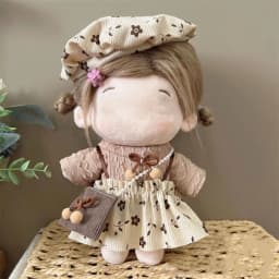 For 20CM Cotton Doll Clothes Cap Headdress Multicolor Miniature Dress Suit Doll Accessories Cosplay Doll Headwear Dress Set