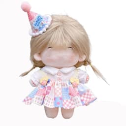 For 20CM Cotton Doll Clothes Cap Headdress Multicolor Miniature Dress Suit Doll Accessories Cosplay Doll Headwear Dress Set