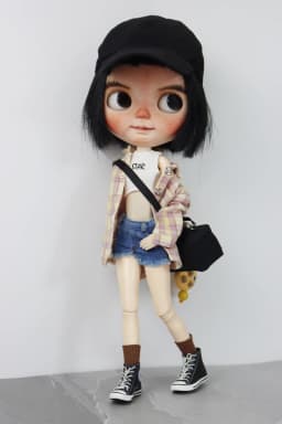 For Blythe Doll Clothes Jeans Pants for Ob24 Ob22 Azone Dolls Outfit Tight Shirt