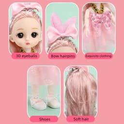16cm BJD Doll Fashion Princess Doll Figure 1/12 Scale DIY Movable 13 Joints with Clothes and Shoes Happy Girl Gift Child Toys
