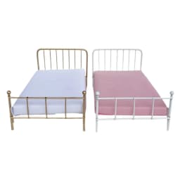 1Pc 1:12 Doll House Metal Dollhouse Bed Mini Doll Furniture Iron Frame Single Bed Mini Model Bedroom Scene Dollhouse Accessories