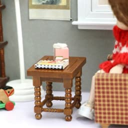 1:12 Dollhouse Miniature Wooden Brown Coffee Table Bedside Stool Doll Furniture Decor Toy
