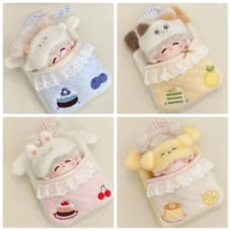 10cm Doll Sleeping Bag Cute Cake Doll Bedding Eye Mask Toy Dollhouse Mini Mattress Pillow Quilt Cotton Stuffed Doll