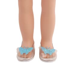 7cm Transparent Doll Shoes For 18Inch American Doll Blue Butterfly Princess Shoes For 43cm Baby Newborn&Russia,BJD,OG Girl Doll