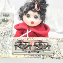 1 Set 1:12 Dollhouse Miniature Gas Stove Metal Model Toy Doll House Decor Kids Gift