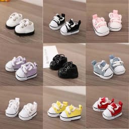 Cute Min Shoes for 17cm Labubu Doll Multi Color Mini Sneakers Loafers Dress Shoes Cute Replacement Footwear Accessories for Doll