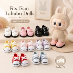 Cute Min Shoes for 17cm Labubu Doll Multi Color Mini Sneakers Loafers Dress Shoes Cute Replacement Footwear Accessories for Doll