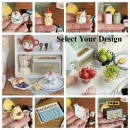 Miniature Retro Furniture Ornaments Mini Speaker Mug Hand-painted Flower Plate Mirror Blythe Doll Afternoon Tea Shooting Props