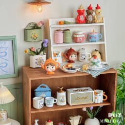 Miniature Retro Furniture Ornaments Mini Speaker Mug Hand-painted Flower Plate Mirror Blythe Doll Afternoon Tea Shooting Props
