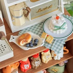 Miniature Retro Furniture Ornaments Mini Speaker Mug Hand-painted Flower Plate Mirror Blythe Doll Afternoon Tea Shooting Props