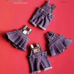 Jeans Doll Skirt Overalls Handmade DIY Bear Doll Overalls Multi-color Clothing Plush Toys For 15cm Cotton Doll Accessories