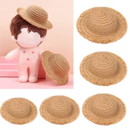 5 Sizes Tassel Hat for 1/81/61/41/3 Doll Doll House Ornament Straw Hat Doll Hat Accessories Hand Weaved Hats
