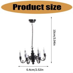 Y4QA Dollhouses Ceiling Light 6 Head Lamp Chandelier Lamp 1/12 Home Accessory