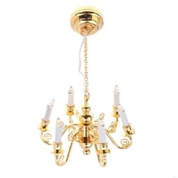 Y4QA Dollhouses Ceiling Light 6 Head Lamp Chandelier Lamp 1/12 Home Accessory