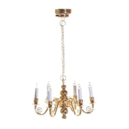 Y4QA Dollhouses Ceiling Light 6 Head Lamp Chandelier Lamp 1/12 Home Accessory
