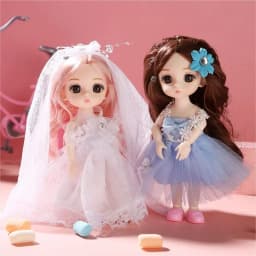 16cm DIY Dress Up Doll BJD Doll 1/12 with Clothes and Shoes Movable 13 Joints Cute Sweet Face Girl Gift Child Toys Princess Doll