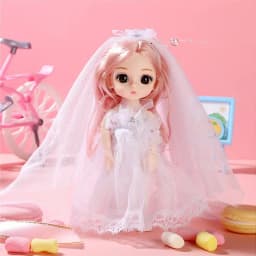 16cm DIY Dress Up Doll BJD Doll 1/12 with Clothes and Shoes Movable 13 Joints Cute Sweet Face Girl Gift Child Toys Princess Doll