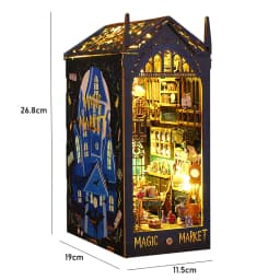 Book Nook Kit DIY Miniature House Wooden Book Shelf Insert Model Dollhouses With Light 3D Puzzle Building Toys Xmas Gifts