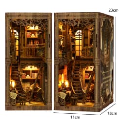 Book Nook Kit DIY Miniature House Wooden Book Shelf Insert Model Dollhouses With Light 3D Puzzle Building Toys Xmas Gifts