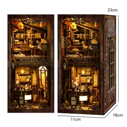 Book Nook Kit DIY Miniature House Wooden Book Shelf Insert Model Dollhouses With Light 3D Puzzle Building Toys Xmas Gifts
