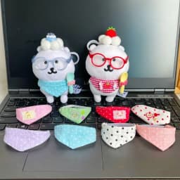 1Pc 22 Kinds Cute Mini Saliva Towel Doll Clothes Suitable For 10cm Cotton Doll Triangle Scarf Decoration