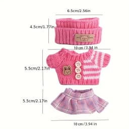 For Labubu Accessories Sitting Party Series Classic Dress Grid For Labubu Outfit Kid Gift Labubu Clothing Labubu Clothes