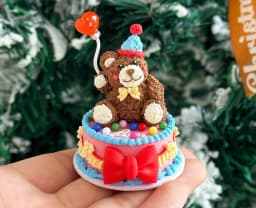 Dollhouse Decoration Miniature Clay Birthday Cake Bjd Doll Diy Custom Birthday Party Decoration Mini Sweets for Dolls Blythe Toy