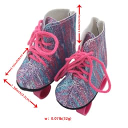 8CM Doll Roller Skates For 18-inch American Dolls Lace-up Cute Roller Skates Boots Shoes For 43cm Baby Newborn&OG,DIY Girl Dolls