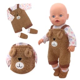 2025 New green clothes Dolls Outfit Suits For 17 inch 43cm Baby Reborn Doll Cute Jumpers Rompers New Born Doll Clothes