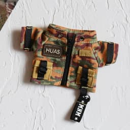 For Labubu Clothes Trendy Cool Camouflage Suit Kawaii Mini 15/17cm V1 V2 V3 Labubu Clothing Plush Doll Accessories Gift