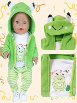 36-45 cm Doll Outfits for 17Inch Dolls Baby Born Doll Cute Jumpers Rompers Suit+Shoes Warm Clothes on A Doll Baby Christmas Gift