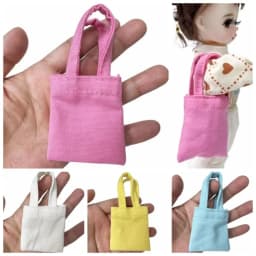 Changing Dressing Doll Canvas Bag Doll Backpacks Decor Toys Doll Handbag Dress Up Multicolor Miniature Doll Bag Photo Props