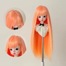 Yutotue Dolls Long Straight Hair with Bangs BJD Dolls Wigs for 1/3 1/4 1/6 BJD Doll Fashion Doll Toy DIY Wigs