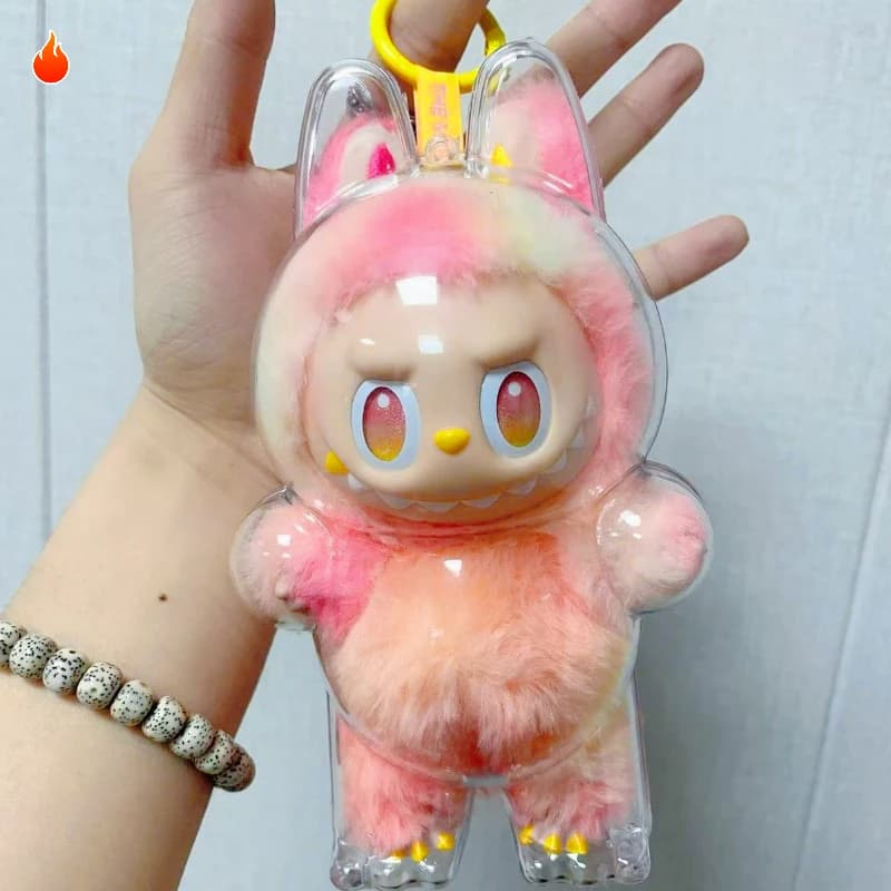 Stylish POP MART Doll Box Labubu Transparent Box Stuffed Toy Box Cute Elf Plush Display Bag Mini Portable Storage Box No Dolls
