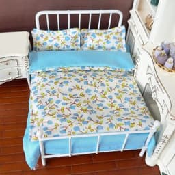 1/12 Dollhouse Miniature Bed Four Piece Bed Set Bed Sheet Quilt Pillow Quilt Cover Bedding Set Doll Bedroom Decoration Toy