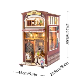 Wooden DIY Book Nook Kit Miniature Doll House 3D Puzzl Bookend Toy Assembly Model Building Bookshelf Insert Decor With LED Light