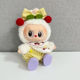 Generation 10cm 1st 2nd and 3rd Generation Keychain Labubu Clothes Pendant Labubu Sweet Cherry Skirt Set