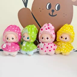 Doll Clothes For 10cm 4.0 Mini Labubu 4th Gen Exquisite Little Gift Creative Waterproof Raincoat Colorful Rain Boots Set