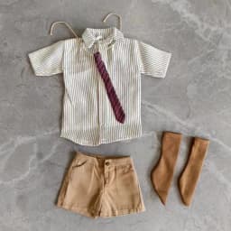 1/4 1/6 Doll's Clothes Suit for 45/30cm Bjd Doll Coat+work Badge+shirt+tie+shorts Uniform Dress Up Toys Doll Accessories,No Doll