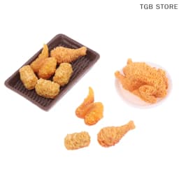 1Set Mini Simulation Fried Chicken Miniatures Food Doll House Decor DIY Supplies Model Food Ornament Toy Dollhouse Accessories