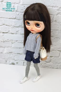 Clothes for Doll Fashionable Sweater Cardigan Fits 28cm Blyth Azon OB22 OB24 Toys Gift