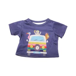 Cute Cartoon Doll T-shirt For 18-inch American Dolls Girl Car Rainbow Flower Basket Printing Clothing For 43cm Baby Newborn Doll